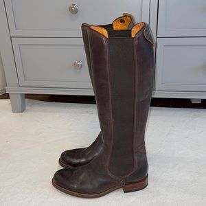 tall dark brown Frye boots